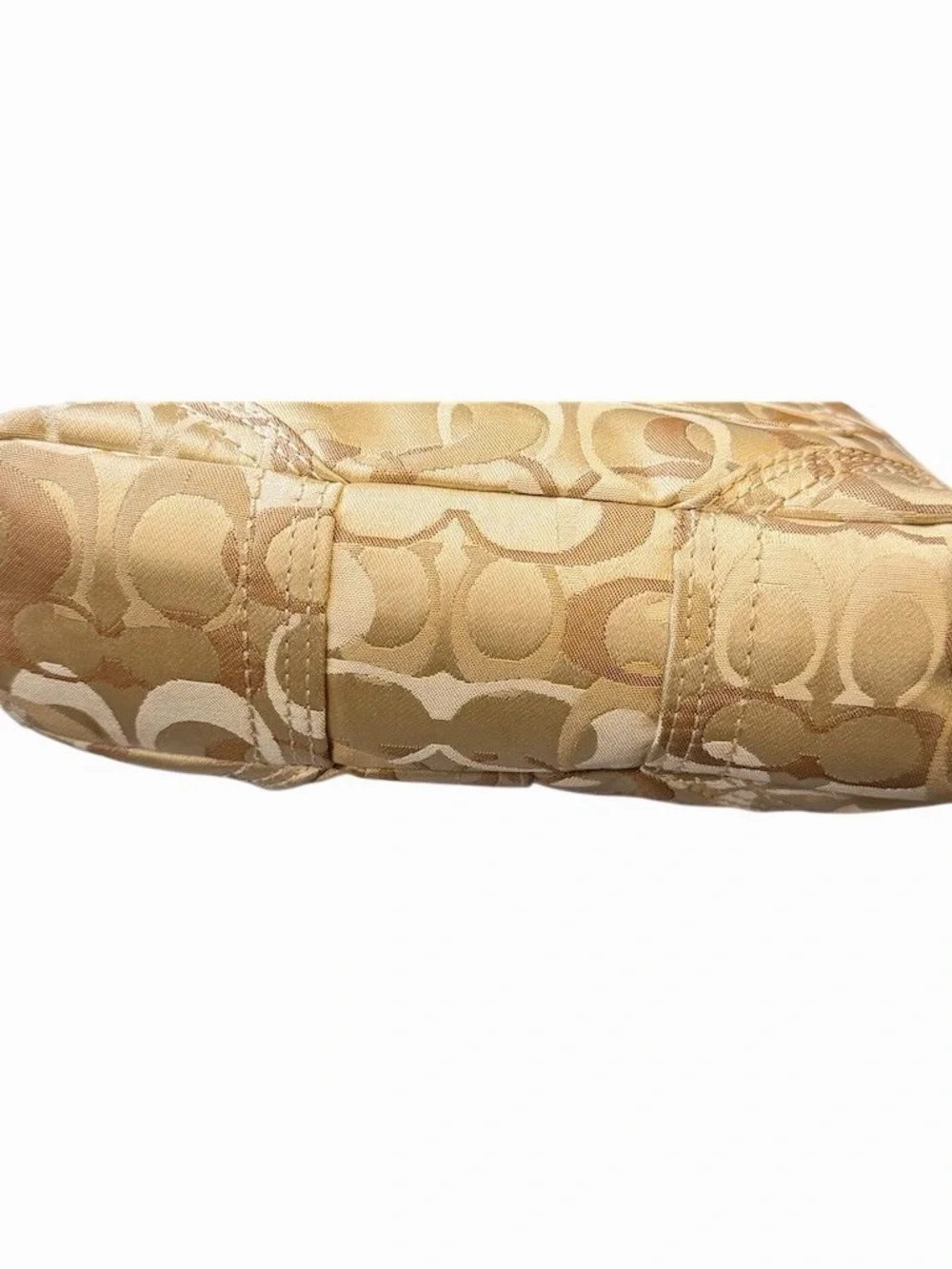 Coach Chelsea Hobo Shoulder Bag Beige Tan Signature Braided Strap - Picture 6 of 9